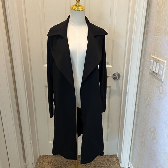 FOREVER 21 Black Trench Style Coat in Women's Medium - Picture 3 of 5